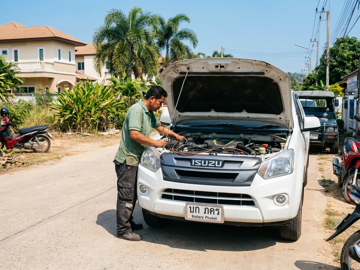 Car battery service in Cherng Talay, Phuket