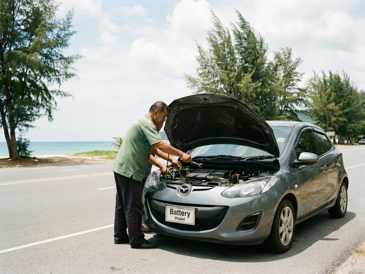 Car battery service in Karon, Phuket