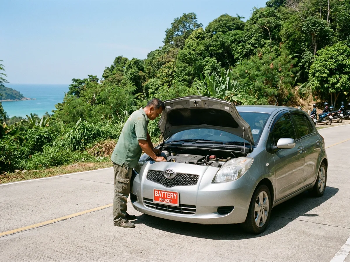 Car battery service in Kata, Phuket