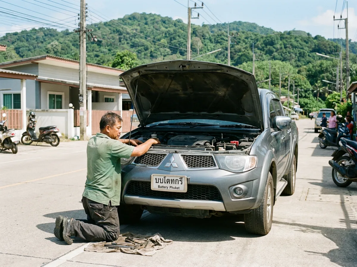 Car battery service in Kathu, Phuket