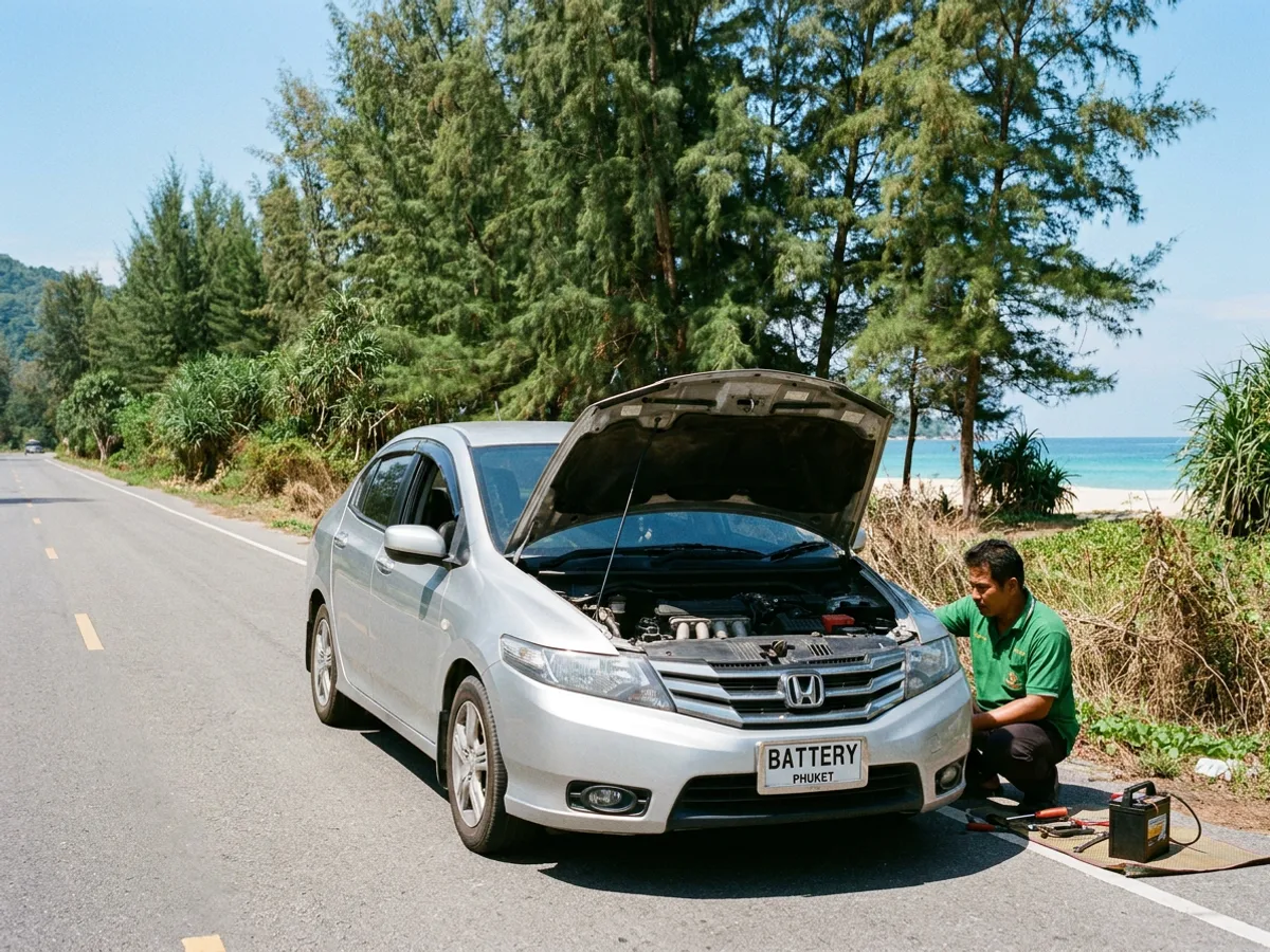 Car battery service in Mai Khao, Phuket