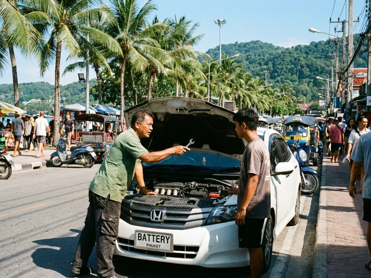 Car battery service in Patong, Phuket
